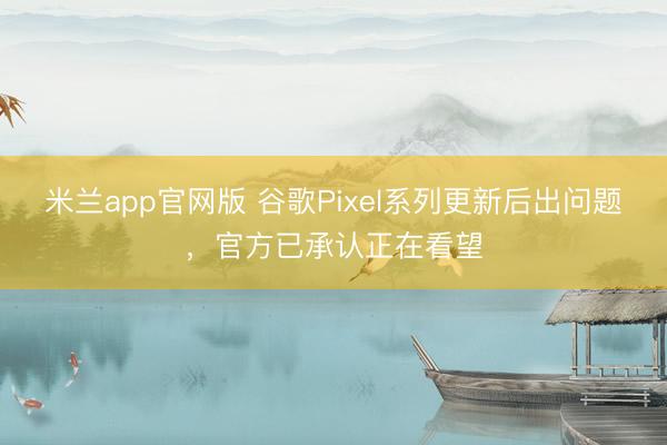 米兰app官网版 谷歌Pixel系列更新后出问题，官方已承认正在看望